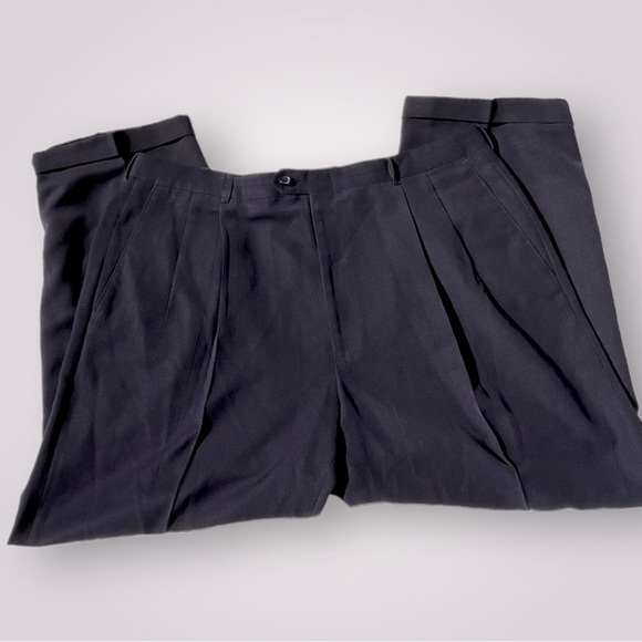 Haggar Dress Pants Navy Blue 42x29 - Picture 2 of 10